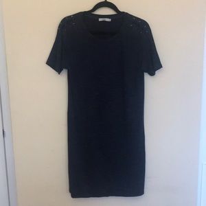 Dalia Navy Blue T-Shirt Dress Criss-cross Sleeves